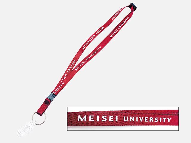 日本製のクリップを使用した平織ネックストラップの事例画像です。